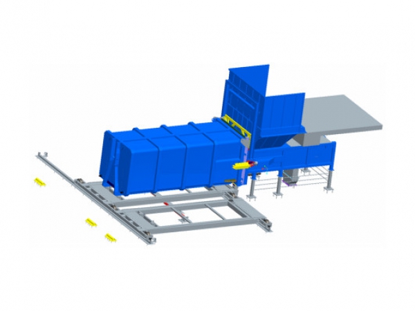 水平分體式壓縮垃圾站(固定平臺(tái)卸料)設(shè)備